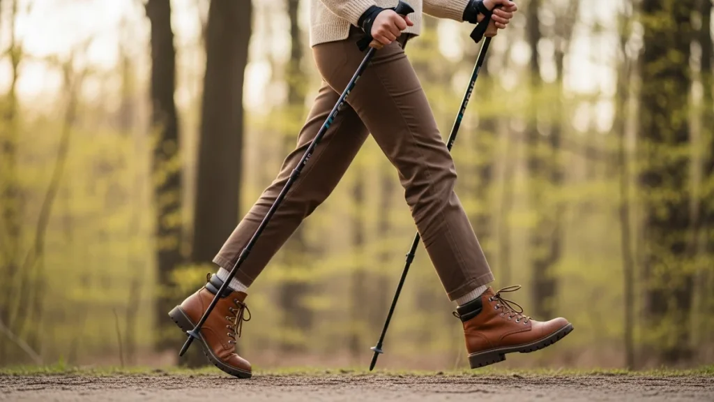 Noi labak mokka nadragban es turacipoben nordic walking botokkal tavaszi magyar erdei uton